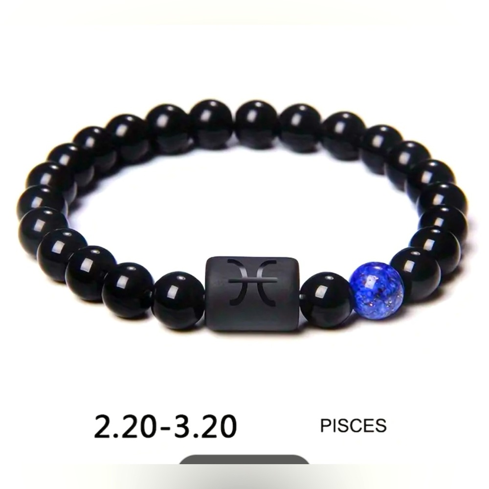 New unisex constellation Pisces beaded bracelet elastic